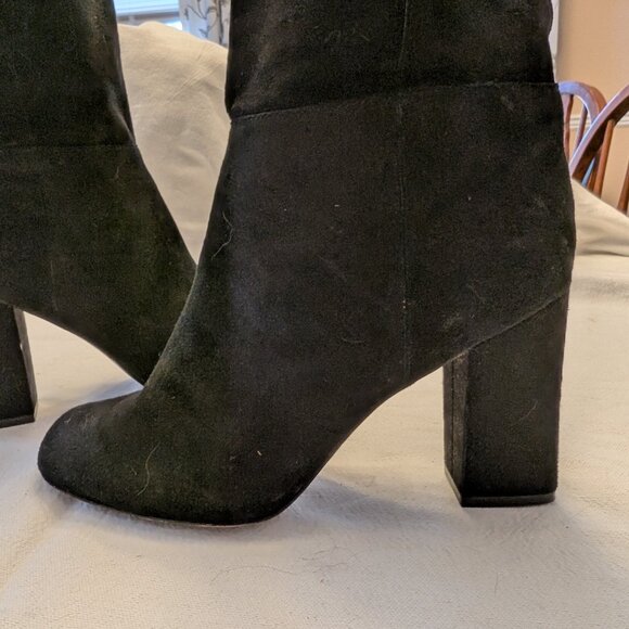 Diane Von Furstenberg Black Suede Heeled Boots - Picture 4 of 16
